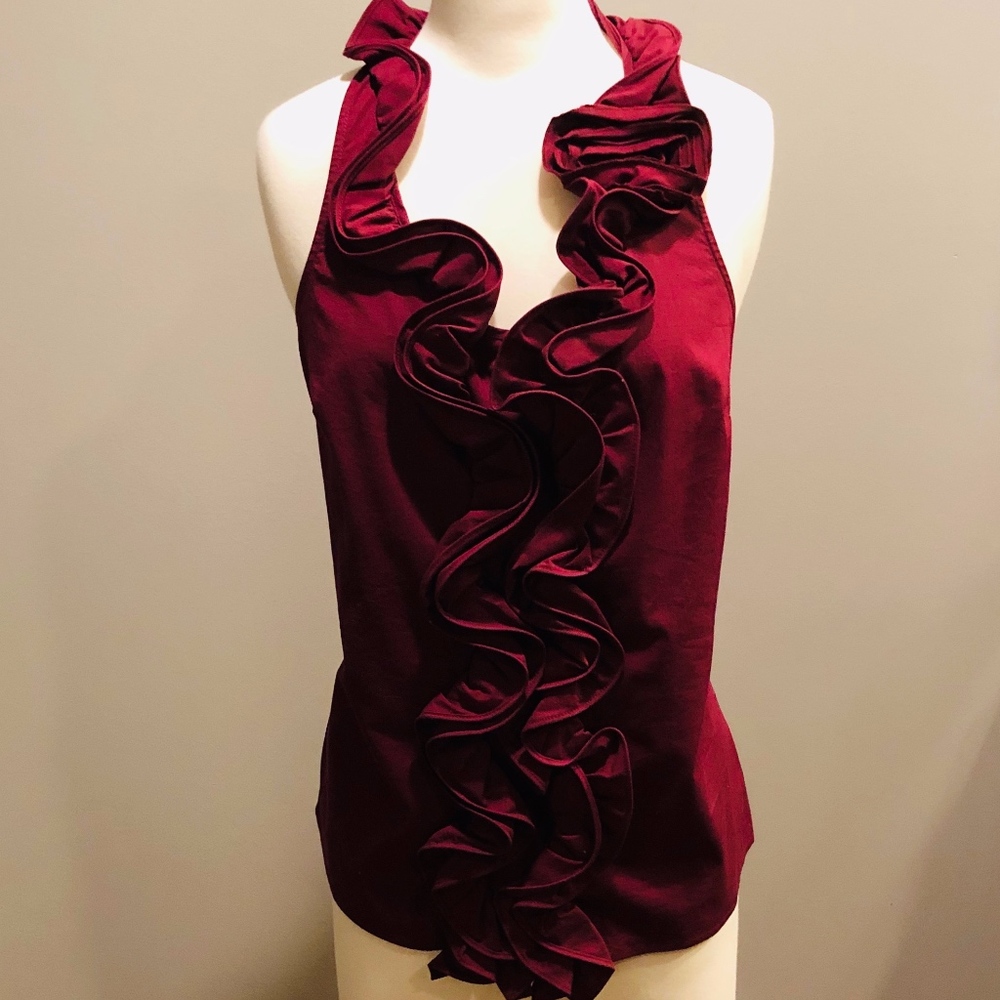 Garnet Ruffle Halter Top